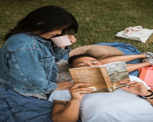 Man enjoying a peaceful morning reading a book